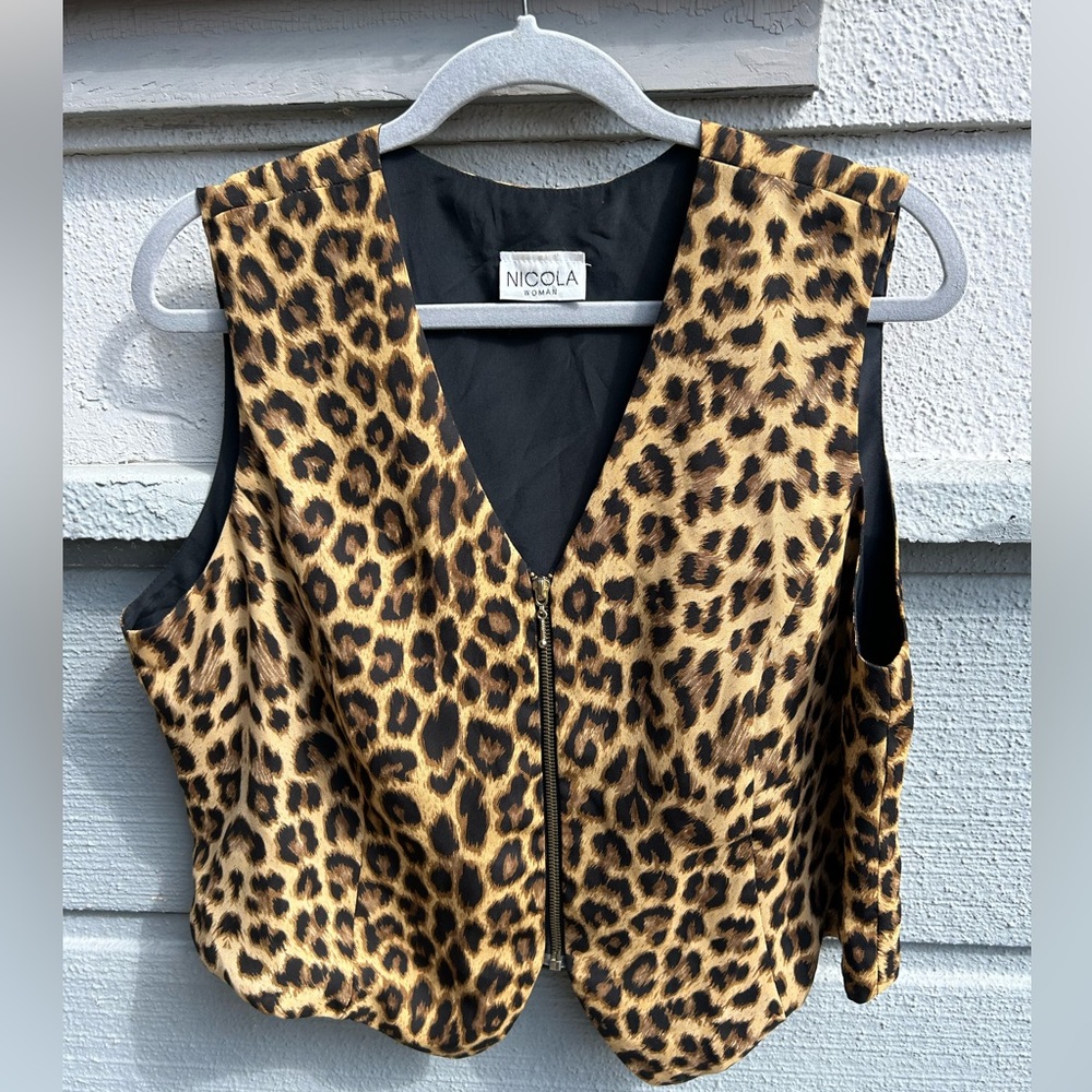 NICOLA Leopard Zip-Up Vest